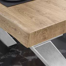 GGM Möbel PJ | Bistro Loungetisch | 70x70xH41cm | Eiche/ Edelstahl