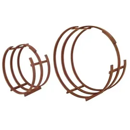 LINDER EXCLUSIV Brennholzregal 2er Set Stahl 0,80 m Rost-Optik Braun