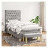vidaXL Boxspringbett 100 x 200 cm Hellgrau
