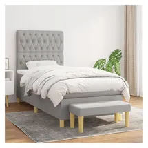 vidaXL Boxspringbett 100 x 200 cm Hellgrau