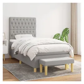 vidaXL Boxspringbett 100 x 200 cm Hellgrau