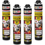 Isolbau - Bauschaum B1 - Montageschaum - PU-Schaum 4 x 750 ml - Pistolenschaum - 1K Brandschutzschaum - Dämmschaum - Abdichtung, Wärmedämmung und Schalldämmung
