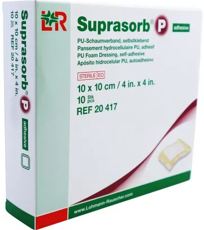 Lohmann & Rauscher Suprasorb P PU-Schaumverband Selbstklebend WCL 10x10cm Stück 10 (20417)