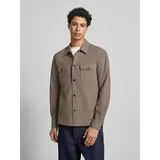 Only & Sons Regular Fit Hemdjacke mit Viskose-Anteil Modell 'MARK', Hellbraun, L