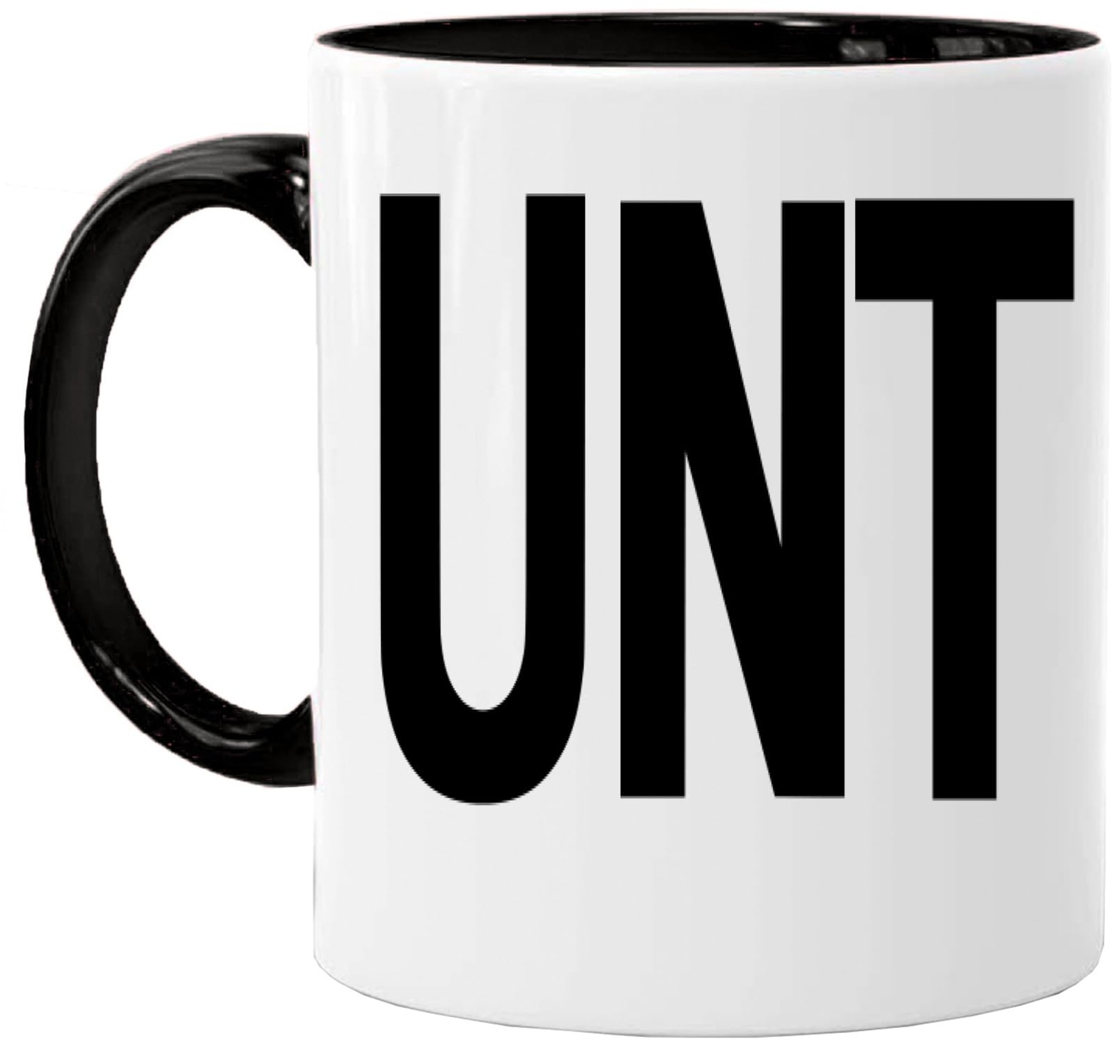 Rude mug Black Rim Handle Mug with Slogan I'M A on the other side by Personalised Printing