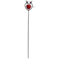 esschert design Futterstation, Vogelfutterherz auf Stab Höhe 93,5 cm, mit Vogelfiguren Gusseisen