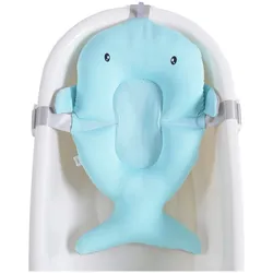 Cangaroo Babybadenetz Bailey Badekissen, Badeauflage, Kunststoff Clips ab Geburt blau
