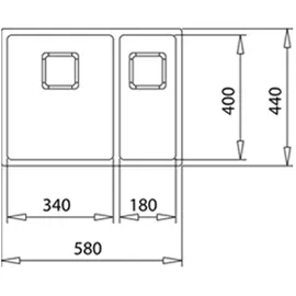 Teka FlexLinea RS15 2B 580 Edelstahlspüle Poliert - Silber