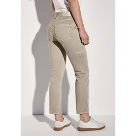 STREET ONE STREET ONE, Damen, Gr. 31, Länge 28, beige (beige washed), Denim/Jeans, Obermaterial: 81% Baumwolle, 17% Polyester, 2% Elasthan, unifarben, loose fit lang, Jeans, mit Stretch