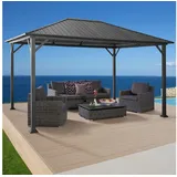 Konifera Pavillon »Samos«, BxT: 300x400 cm, Stahlgestell, ohne Seitenteile, grau