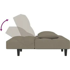 vidaXL Schlafsofa 2-Sitzer mit 2 Kissen Hellgrau Samt - Grau