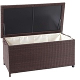 Mendler Poly-Rattan Kissenbox HWC-D88, Gartentruhe Auflagenbox Truhe Premium braun, 51x100x50cm 170l