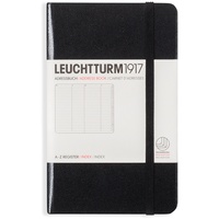 LEUCHTTURM1917 316927 Adressbuch Pocket (A6), Hardcover, Schwarz