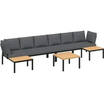 vidaXL Garten-Lounge-Set 5-tlg. schwarz Aluminium