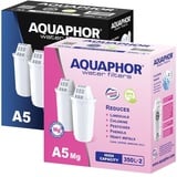 AQUAPHOR Pack 4 (2xA5 + 2xA5 Mg.) Wasserfilterkartuschen mit AQUALEN , BPA-frei