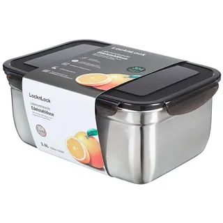 Lock & Lock STS827M Vorratsdose mit Deckel 3,6 L, 265 18,5 × 110 mm , BPA-Frei, Spülmaschinengeeignet, Gefriertruhengeeignet bis -20°C, Edelstahl Aufbewahrungsbox mit Deckel