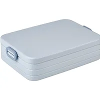 MEPAL Lunchbox für 4 Sandwiches oder 8 Brotscheiben - Meal Prep Box - Brotdose Erwachsene - Essenbox mit Unterteilung - Nordic blue