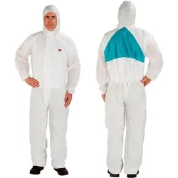 3M 4520-M, Weiß, Unisex, Reißverschluss, Frontseite, Spunbond Spinnvlies Spunbon