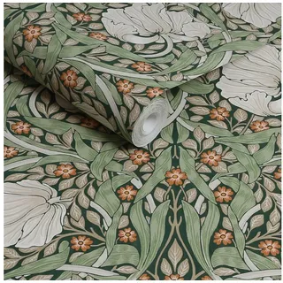 WILLIAM MORRIS AT HOME Vliestapete Pimpernel, texturiert, Retro, (1 St), Design Tapeten grün