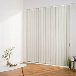 Lamellenvorhang LIEDECO "Lamellenvorhang Vertikalanlage Verdunkelung - 89 mm Lamelle" Gr. 11, beige (beige, weiß), B:180cm H:250cm, Jalousien, Kürzbare Vertikalanlage Verdunkelung