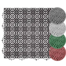 Kunststoff-Fliesen ANDIAMO "Terrassenfliesen Terra Sol, Made in Swiss", schwarz, B:380mm L:380mm, Polypropylen (PP), Hartbodenbeläge, Outdoor Klickfliesen, 38x38 cm, Set mit 1 qm, 2 qm, 5 qm, UV-beständig