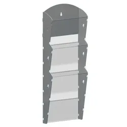 Wand-Plastikhalter für Prospekte - 1x3 A4, grau