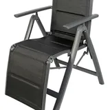 Mojawo Mojawo, Gartenstühle, Comfort Relaxsessel Hochlehner Aluminium gepolstert Anthrazit/Schwarz