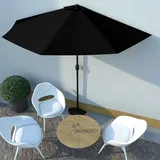 YITHOPI Halbschirm 300x150x253cm (L x B x H) Halb-Sonnenschirm Balkonschirm Kurbelschirm Schirm Halbrund Stahl, Mit Lüftung und Kurbelsystem,Schwarz