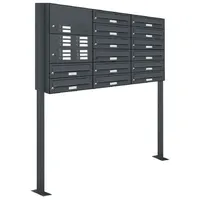 AL Briefkastensysteme AL 14 Fach Anthrazitgrau inkl. Zeitungsfach