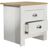 VCM Nachtschrank Balusa 45 x 40 x 48 cm Weiß/Eiche