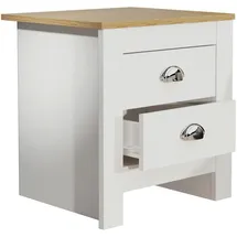 VCM Nachtschrank Balusa 45 x 40 x 48 cm Weiß/Eiche