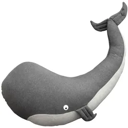 Sebra - Stillkissen Marion der Wal, grau