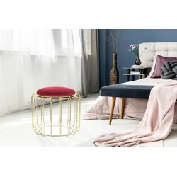 Kayoom Beistelltisch / Pouf Comfortable 110 Rot / Gold