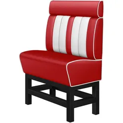 Diner Hochbank | Rot | B:H 100 x 158 cm | Gestreift | Leder | American Diner Möbel, American Hochbank, Thekenbank