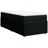 vidaXL Boxspringbett mit Matratze Schwarz 100x200 cm Stoff