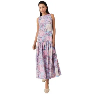Next Midikleid Ärmelloses Midikleid 100 % Baumwolle (1-tlg) blau 88 (GB: 16 Tall)