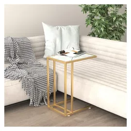 vidaXL Beistelltisch Weiß Marmor 50 x 35 x 65 cm