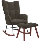 ✅  Schaukelstuhl Schaukelsessel mit Hocker Polstersessel Sessel Relaxstuhl Samt