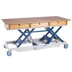 Beck Hubtisch HS300G mit Schubladenaufsatz