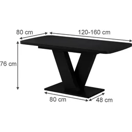 Vicco Fenaro 120 x 77,4 x 80 cm schwarz