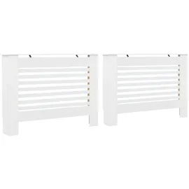 vidaXL Heizkörperverkleidung 2 Stk. Weiß 112 x 19 x 81,5 cm MDF