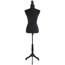 vidaXL Schneiderpuppe Büste Torso Angezogen Mannequin Schwarz