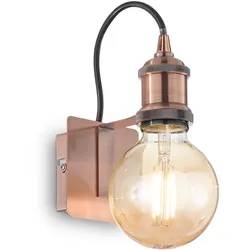 Ideal Lux Retro-Wandleuchte FRIDA, E27 max. 60W, Kupfer antik / Schwarz IDEA-163338