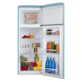 Amica DTR 374 190 T Retro-Kühl-Gefrierkombination (206 l, 1440 mm hoch, Türkisblau)
