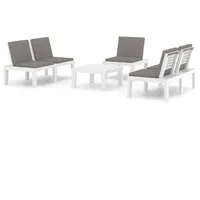 vidaXL Garten-Lounge-Set 4-tlg. Kunststoff weiß