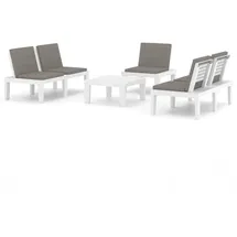 vidaXL Garten-Lounge-Set 4-tlg. Kunststoff weiß