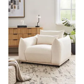 Beliani Sessel, Weiß, Schwarz, Textil, 96x72x86 cm, Wohnzimmer, Sessel, Polstersessel