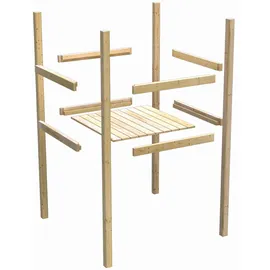 Karibu Stelzenhaus Benjamin Set Natur Holzrampe Rutsche 3 m Rot