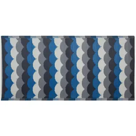 Beliani Outdoor Teppich grau-blau 90x180 cm