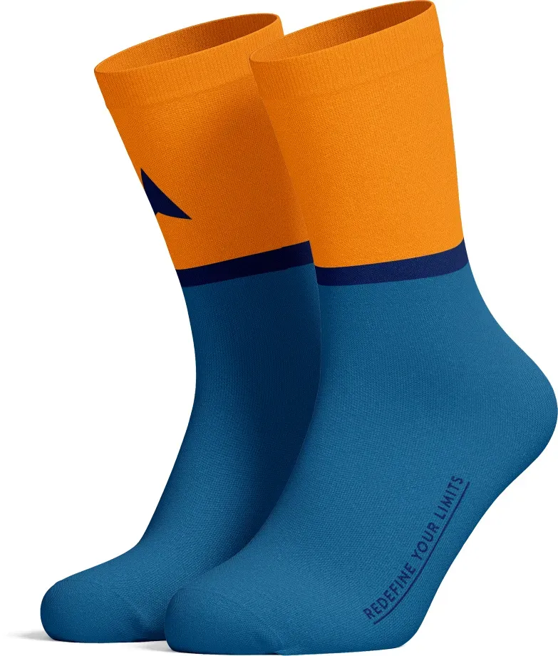 PIPPO Socken Merino blau/orange 40-42